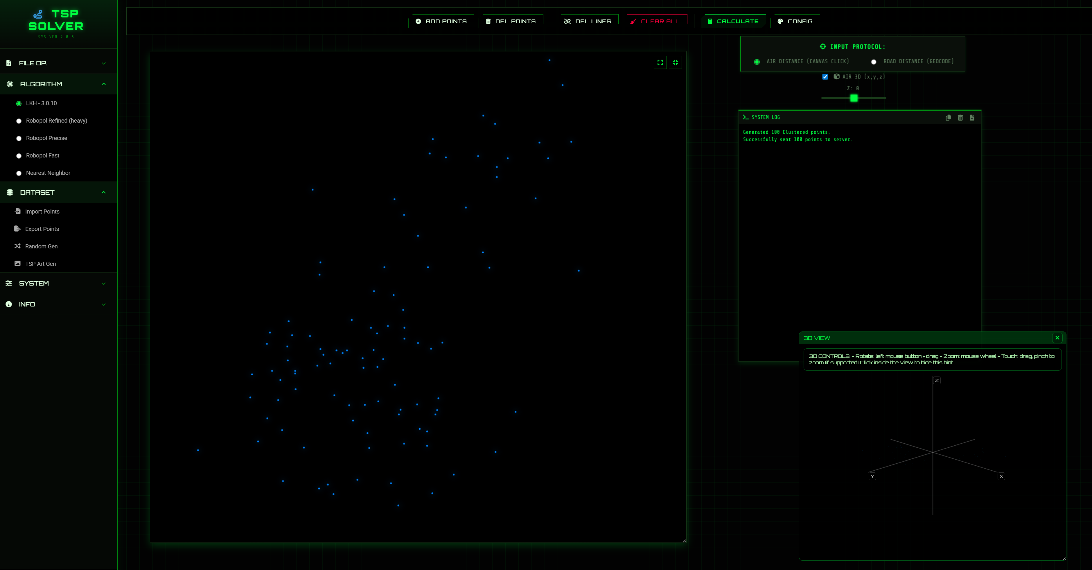 TSP Solver main screen.